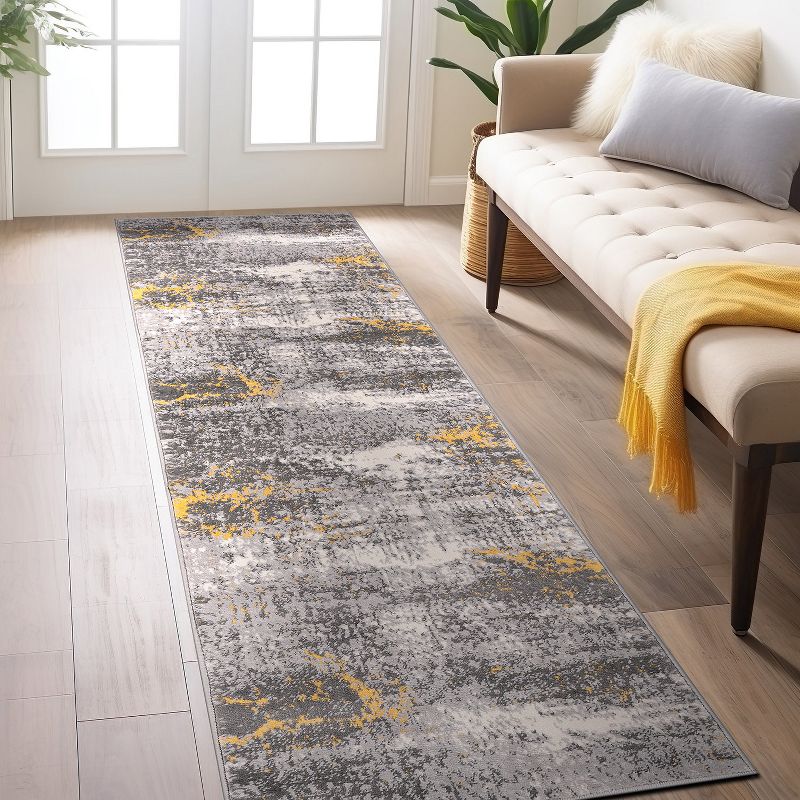 World Rug Gallery Prague Distressed Abstract Area Rug, 2 of 12