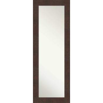 19" x 53" Non-Beveled Wildwood Brown Full Length on The Door Mirror - Amanti Art