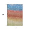 Coral And Blue Ombre Washable Indoor Outdoor Area Rug - 3 of 4