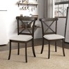 NicBex 5-Piece Wooden Dining Table Set, Mid Century Modern Round Kitchen Table Set with 4 Cross Back Upholstered Dining Chairs for Dining Room - 2 of 4