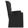 Garden Bench Black Poly rattan 3 Seater Adjustable ArmrestsvidaXL - 4 of 4