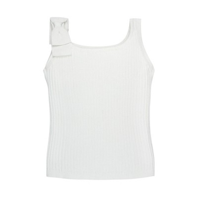 Hope & Henry Girls' Bow Sweater Tank (white, 18-24 Months) : Target