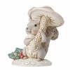 Jim Shore 4.0 Inch Woodland Squirrel With Mushroom Winter Christmas Holly Figurines - 3 of 3