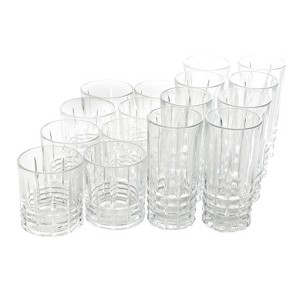 Gibson Home 16 Piece Jewelite Tumbler and Double Old Fashioned Glass Set - 1 of 4