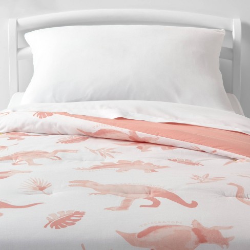 Pink dinosaur shop duvet cover