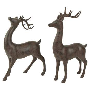 Northlight Set of 2 Brown Deer Christmas Decorations 14"