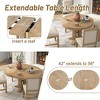 LOVMOR Retro Extendable Dining Table with 16" Leaf, Round Tables, Adjustable length 42" to 56 Desktop, for Kitchen, Restaurant, Natural Wood Wash - 3 of 4