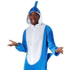Rubies Baby Shark: Daddy Shark Adult Hooded Zipsters Costume - 1 of 4