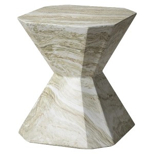 LeisureMod Azure Modern Geometric Fiberstone Side Table, Indoor & Outdoor Accent Table or Nightstand for Living Room, Lounge, Office, or Patio - 1 of 4