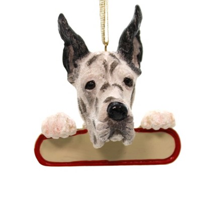3.0 Inch Harlequin Great Dane Personalize It Dyi Dog Pet Tree Ornaments