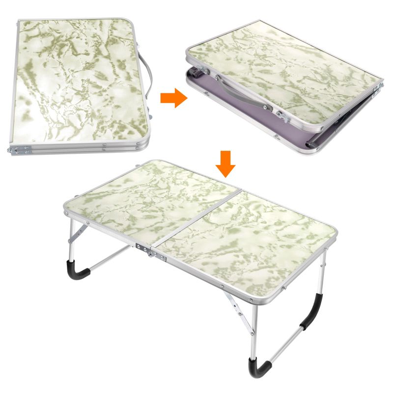Unique Bargains Bed Sofa Picnic Foldable Portable Working Desk White Green 1 Pc, 3 of 6