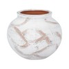 Ceramic Ceramic Vase - Boho Textured Decorative Accent for Home, Office, Bedroom & Living Room - Casual Rustic Style - 7" White - 4 of 4