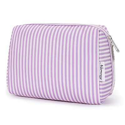 Narwey Striped Makeup Bag Travel Cosmetic Bag Organizer Toiletry Bag