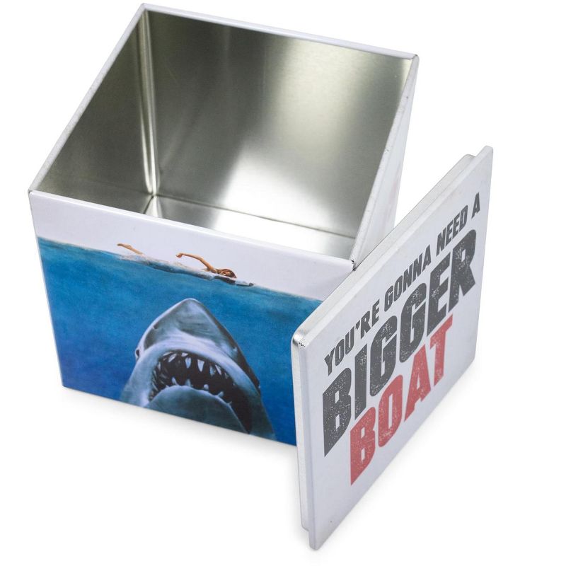 Ukonic JAWS Logo Tin Storage Box Cube Organizer with Lid | 4 Inches, 2 of 8
