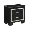 NicBex Nightstand with 2 Drawers,1pc Side Table with LED Lighting and Black Finish,28 inch Bedside Table for Bedroom,Living Room,Black/Silver/Gray - 3 of 4