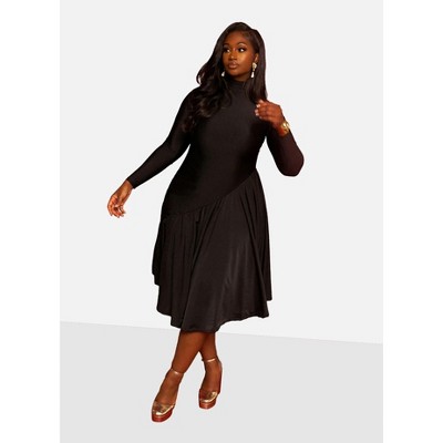 Rebdolls Women's Holly Assymetrical Skater Midi Dress