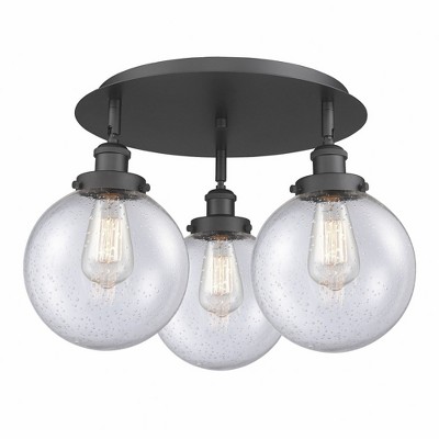Canton - 3 Light Flush Mount In Art Deco Style-11.88 Inches Tall and 19.75 Inches Wide