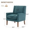 Modern Wingback Accent Chair, Upholstered Armchair with Lounge Seat & Wood Legs - 2 of 4