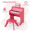 Costway 25 Keys Digital Piano with Music Stand Stool Lighted Keys Teaching Mode for 3+ Kids Black/Pink/Brown - 3 of 4