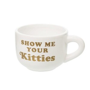 Totalee Gift Show Me Kitties Cappuccino Mug Ceramic White 24 oz - 1 of 3