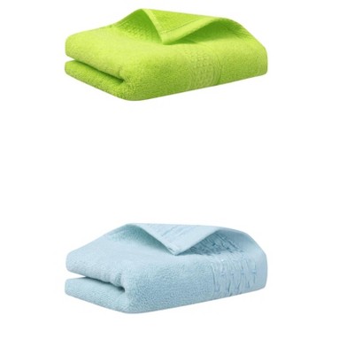 REGALWOVEN Solid Textured Cotton Absorbent Soft Bathroom Hand Towel 13" x 30"/14" x 30" 2 Packs