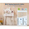 Kids Vanity Table with Lighted Mirror & Stool, Bear-Shaped Vanity Table Set with 2 Drawers, Little Girl Dressing Table, Pretend Play Vanity Set - 4 of 4