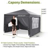 10x10 Pop Up Canopy with 4 Sidewalls, Outdoor Portable Instant Canopy Tent, Waterproof Pop Up Tent, Versatile Gazebo for Camping, White - 3 of 4