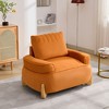 Hyleory 46.06'' Velvet Accent Chair with Ottoman, Mid Century Modern Corduroy Sofa Armchair and Footrest Set,Upholstered Club Tub Arms Chair - 2 of 4