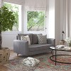 Emma and Oliver Upholstered Mid-Century Modern Pocket Spring Loveseat with Wooden Legs and Removable Back Cushions - 4 of 4