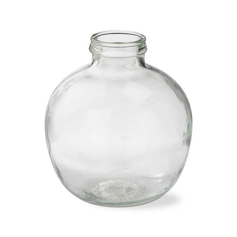 tagltd Decorative Jar Vase Clear Recycled Glass Large Size 12.6 Diameter x 13.8 H, inch., 1 of 3