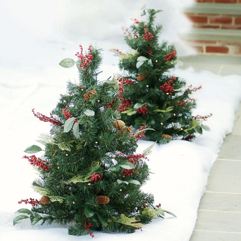 BrylaneHome 3' Pre-Lit Decorated Stake Tree, 1 of 2