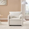 SeaCamel 001 Swivel Chair - 360° Rotating, Chenille Fabric, High-Resilience Cushion, Ergonomic for Living Room/Bedroom/Office - Ivory White - 2 of 4