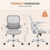 RISOKEYS Home Office Chair Ergonomic Desk Chair with Lumbar Support & Flip-Up Arms-Breathable Mesh Seat,Height Adjustable for Office,Study - 3 of 4