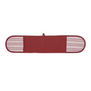 Design Imports  Double Stripe Oven Mitt Set Barn Red 35X7.5" - 1 of 4