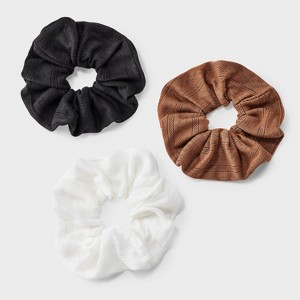 Jumbo Hair Twister Set 3pc - Wild Fable™ Black/Brown/White: Fashion Hair Elastics, Polyester/Cotton/Rubber - 1 of 3