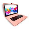 LINSAY® 10.1" Octa Core  256GB STORAGE Android 15 BUNDLE with PEACH DESIGNER CLOTH KEYBOARD CASE and STYLISH COMPACT BACKPACK - 3 of 4