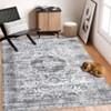 Washable Vintage Rug Non Slip Low Pile Rug Soft Throw Floor Cover Foldable Indoor Carpet for Living Room Bedroom Office - 4 of 4
