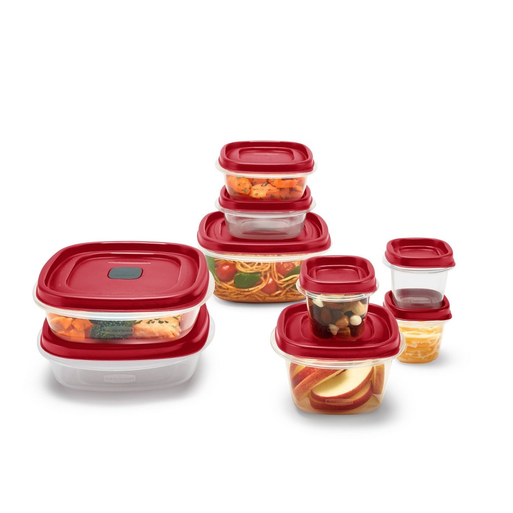 Rubbermaid 18pc Plastic Food Storage Container Set Red