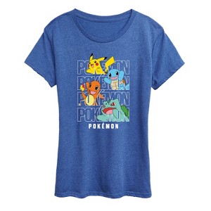 Women's - Pokémon - Stacked Logo Pikachu And Friends Short Sleeve Graphic T-Shirt - 1 of 4
