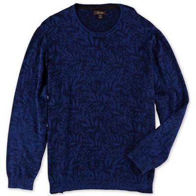 Tasso Elba Mens Leaf Print Knit Sweater