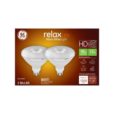 General Electric 2pk 90W Ca Relax LED Light Bulb SW Outdoor Par38 Dimming