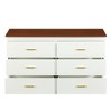 Tiramisubest Brown Wooden Accent 6-Drawer Dresser Cabinet - Farmhouse Storage Solution for Bedroom - 3 of 4
