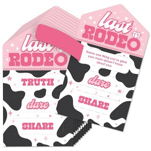 Big Dot of Happiness Last Rodeo - Pink Cowgirl Bachelorette Party Game Pickle Cards - Truth, Dare, Share Pull Tabs - Set of 12 - 1 of 4