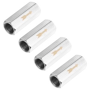 Unique Bargains Nickel Plated Copper One Way Female Threaded Air Check Valve Silver Tone - 1 of 4