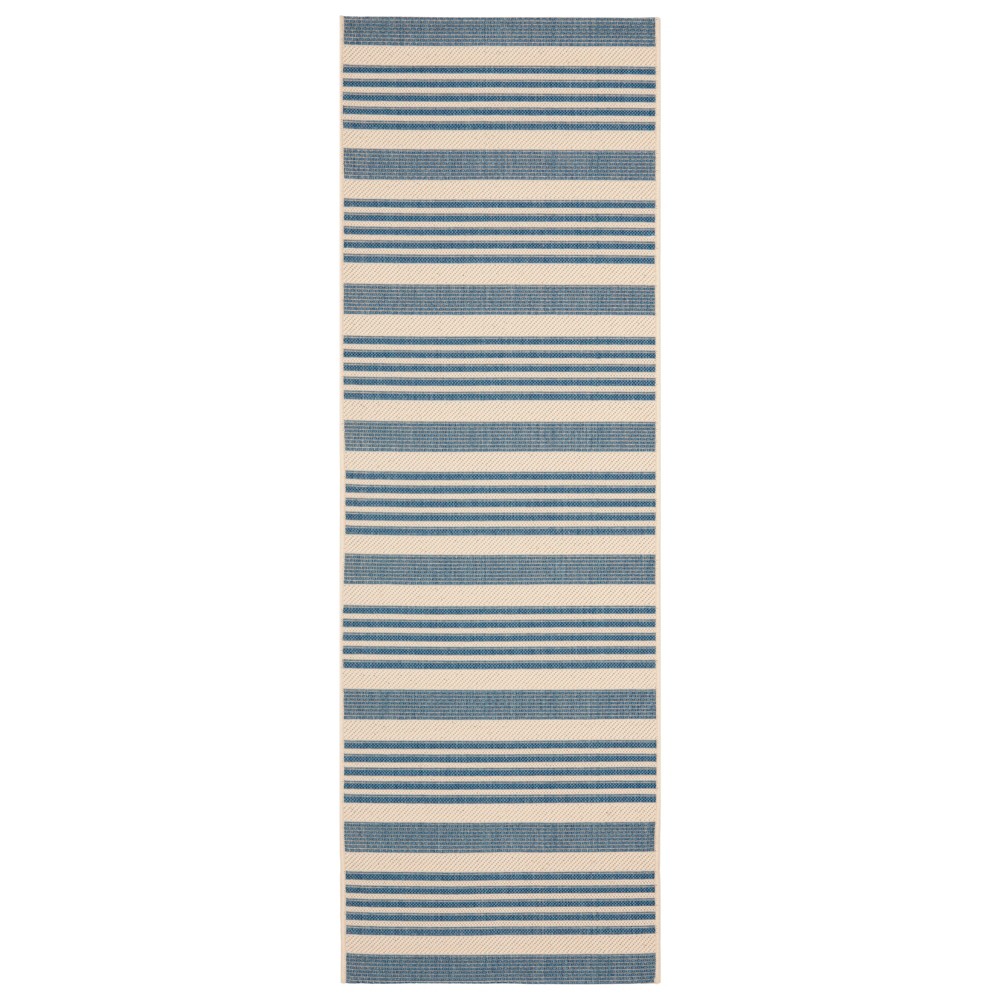 2'3in x 8' Santorini Runner Outdoor Rug Beige/Blue - Safavieh