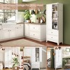 Munora 72" White Metal Pantry Cabinet - Freestanding Heavy-Duty Organizer for Spices/Dishware/Small Appliances - 3 of 4