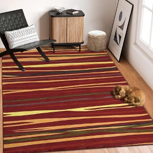 Modern Abstract Area Rug Colorful Throw Carpet Contemporary Area Rugs - 1 of 4