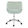 TiramisuBest Adjustable Chrome & Light Green Task Chair with Cushion - 4 of 4