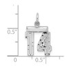Black Bow Jewelry Sterling Silver, Varsity Collection, Small D/C Pendant, Number 14 - 3 of 4