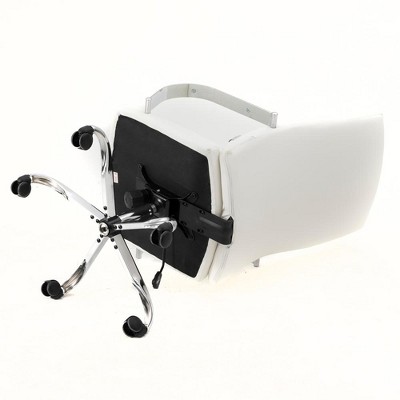 White High-Back Leather Executive Swivel Office Chair